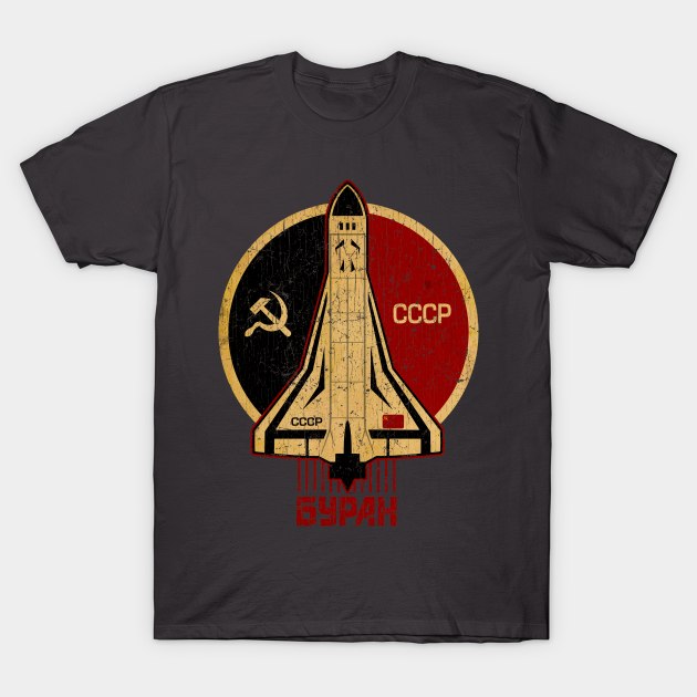 CCCP Soviet Shuttle Emblem T-Shirt by trev4000